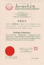 Singapore College of TCM - Chinese Medicine Certficate